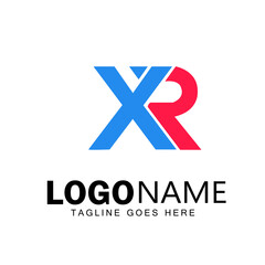 XR letter illustration logo design 