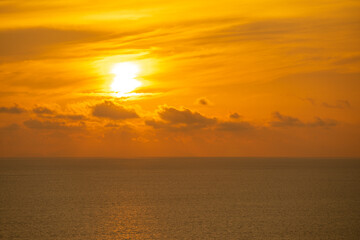 Sunset with very warm orange light. Picture taken in Malaysia.