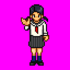 学生女性01右手