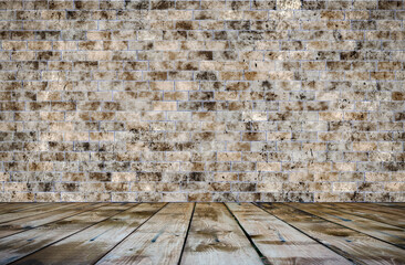 room with brick wall