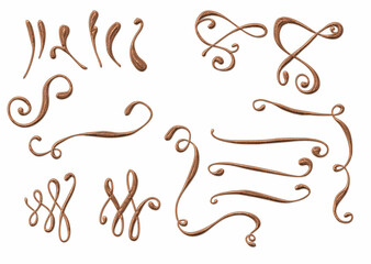 3d golden vintage embroidery pattern	
