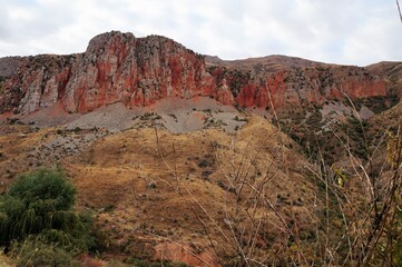 
Red stone mountains in Armenia.