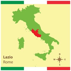 lazio on italy map