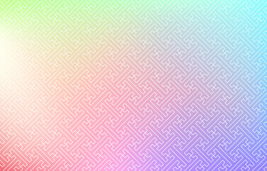 背景素材 淡い虹色グラデーションと和柄パターンのイラスト Abstract Wall Mural Abstra Tkm