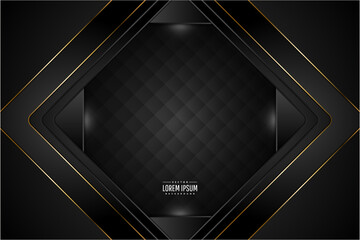  Abstract background luxury of black and gold with upholstery dark space vector illustration.	