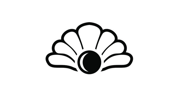 Elegant modern simple seashell pearl logo design Vector Image