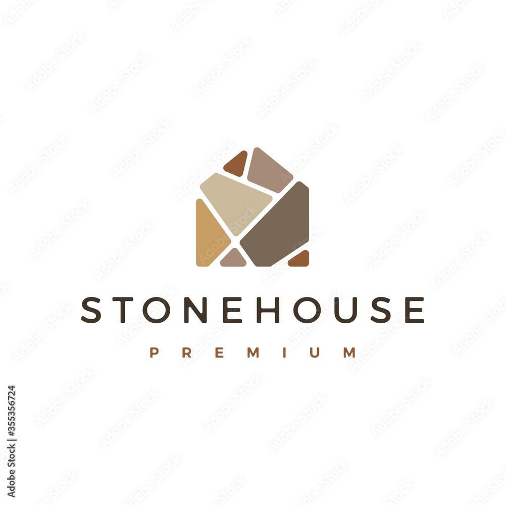 Wall mural stone house logo vector icon illustration