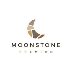 moon stone stones logo vector icon illustration