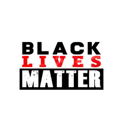 Black Lives Matter text Illustration on white background. Great illustration for the T-shirt print. Black lives matter is an international human rights movement. 