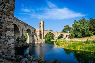 Fototapeta na wymiar Landscape medieval village Besalu, Catalonia, Spain