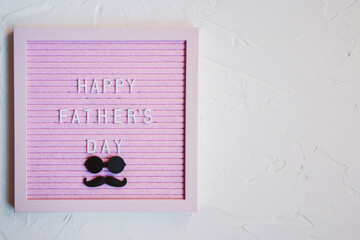 Happy Father's day. Greeting card with mustache, holiday concept. Father's day concept. 