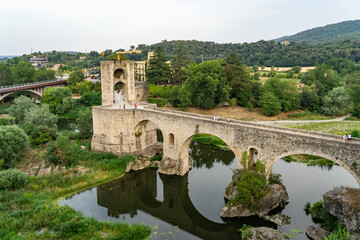 Fototapeta na wymiar Landscape medieval village Besalu, Catalonia, Spain