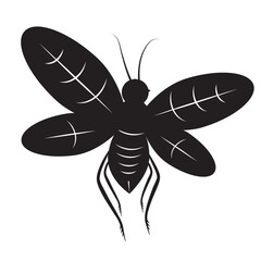 Flying insect. Butterfly. Isolated object on white background. Vector illustration.