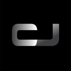 Initial letter CJ uppercase modern and simple logo linked white colored, isolated in black background. Vector design template elements for company identity.