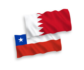 Flags of Chile and Bahrain on a white background