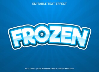 frozen text effect template with 3d style and bold font concept use for brand label and logotype sticker