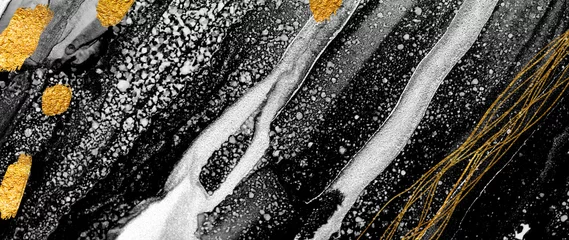 Luxurious ink bouquet nature. Art&Gold. Very beautiful transparent creativity. Abstract artwork. Ink colors are amazingly bright, luminous, translucent, free-flowing. Masterpiece of designing art. © CARACOLLA