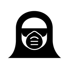 biosafety suit silhouette style icon
