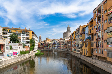 Obraz na płótnie Canvas Cityscape of Girona in Catalonia, Spain.