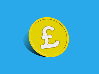 Pound coin illustration. ポンドコインのイラスト