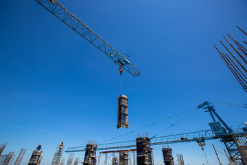 Construction site cranes