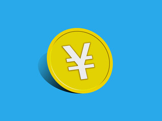 Japanese yen coin illustration. 日本円コインのイラスト