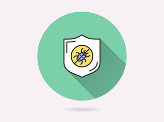 Virus protection icon for graphic and web design.