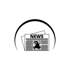 Newspaper icon isolated on white background