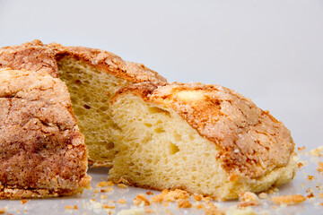 sliced bread on isolated background
