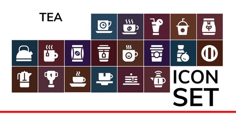 tea icon set