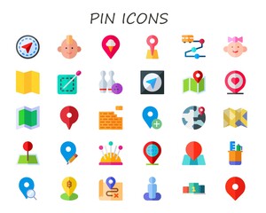 pin icon set