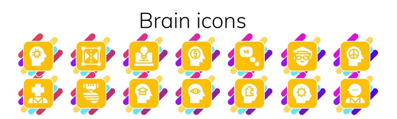 brain icon set