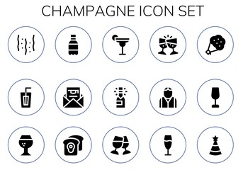 champagne icon set