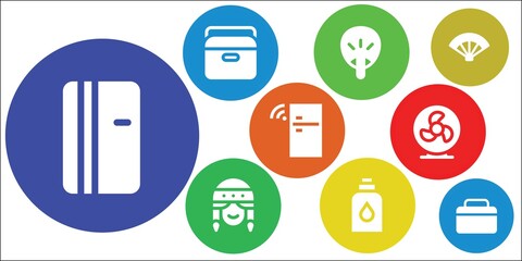 Fototapeta premium Modern Simple Set of cooler Vector filled Icons