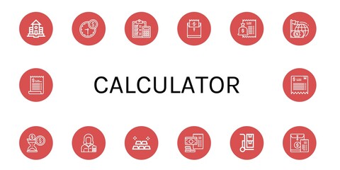 Set of calculator icons