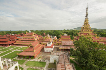 Mandalay, Myanmar - August 15th 2015 : an historic Buddhist monastery located near Mandalay Hill, Mandalay Region, Myanmar