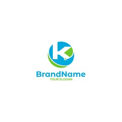 K Tech Logo Design Vector
