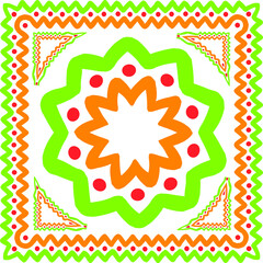 Colorful abstract graphic background. Tribal ethnic ornament. Scarf design. Frame.