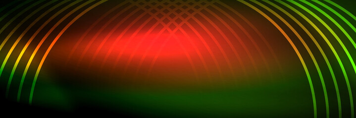 Shiny neon lines, stripes and waves, technology abstract background. Trendy abstract layout template for business or technology presentation, internet poster or web brochure cover, wallpaper