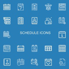 Editable 22 schedule icons for web and mobile