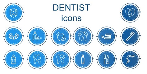 Editable 14 dentist icons for web and mobile