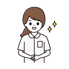 手を前で組む看護師