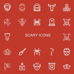 Fototapeta premium Editable 22 scary icons for web and mobile