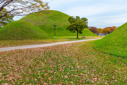 Burial tombs in center of Gyeongju, Republic of Korea