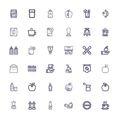 Editable 36 taste icons for web and mobile