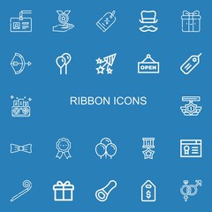 Editable 22 ribbon icons for web and mobile