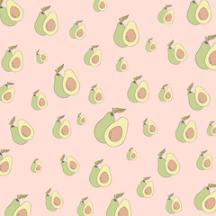 vector illustration drawing avocado pattern