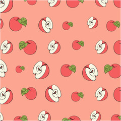 vector illustration apples pattern, print