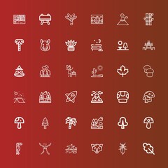 Naklejka premium Editable 36 forest icons for web and mobile