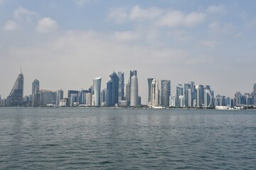 Naklejka premium qatar doha cityscape.